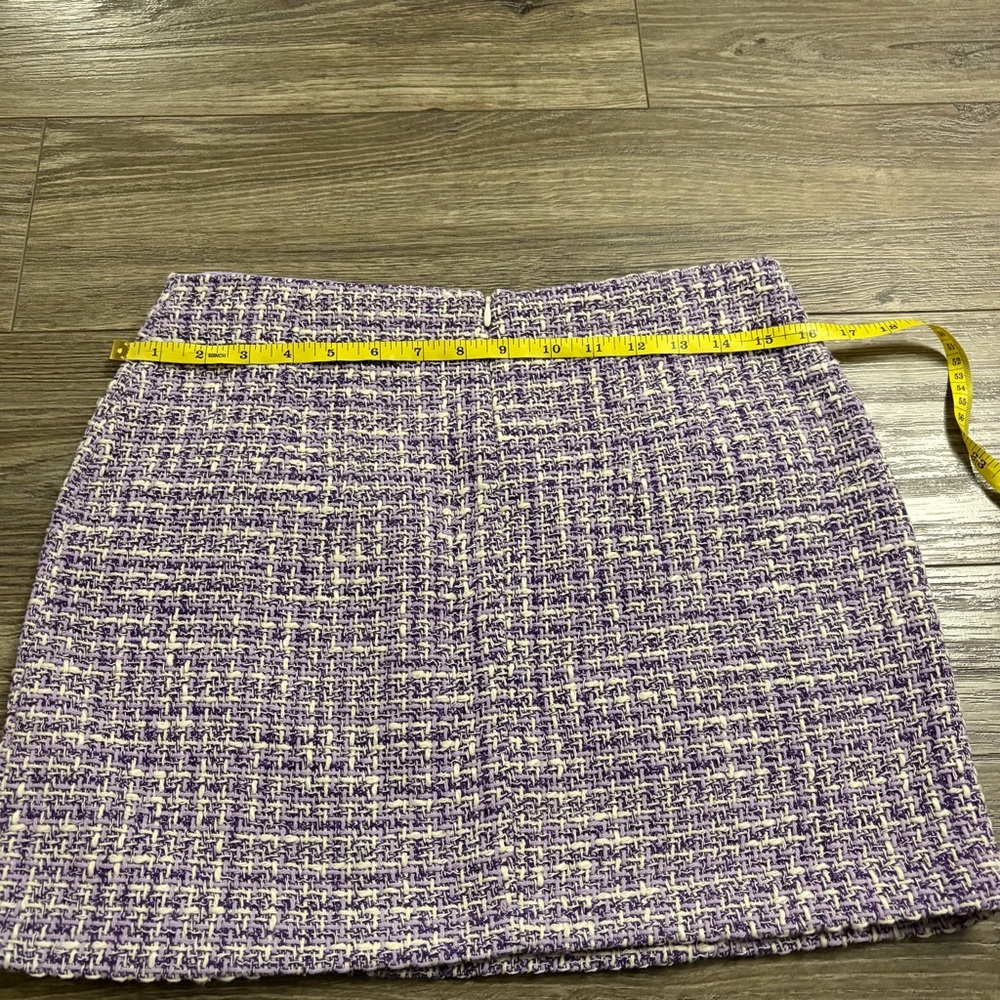Zara Luxury-Inspired Tweed Textured Mini Skirt (Lavender/ White) Size Medium - Picture 7 of 7